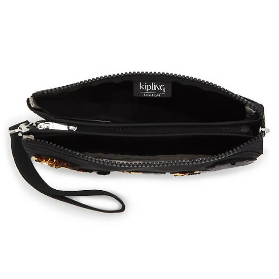 Kipling Creativity Extra Large Metallic Wristlet Taske Sort Guld | DK 2065DF